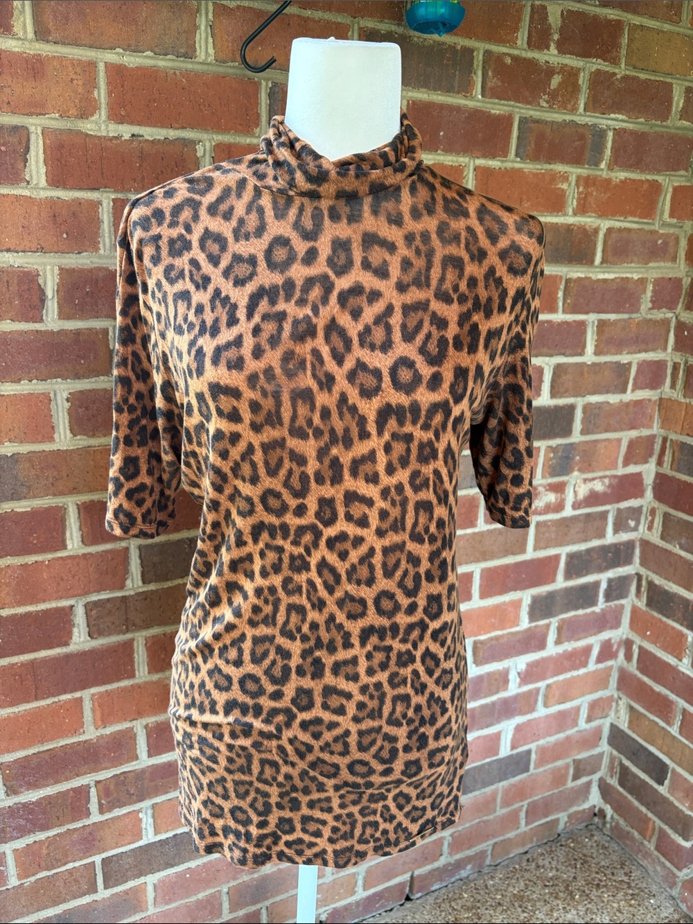 Michael by Michael Kors Brown and Black Leopard Print Short Sleeve Top